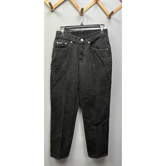 Lee Riders Pants Womens Petite Size 6P Black‎ Tapered High Rise Dark Mom - Picture 1 of 6